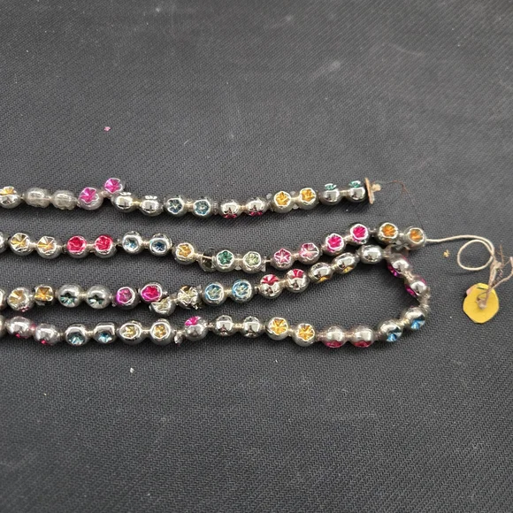 Vtg Mercury Glass 8ft (96") Christmas Beads Double Indent Multicolor Garland - Picture 7 of 9